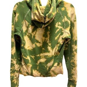 Green and Yellow Tie-Dye Women's Hoodie